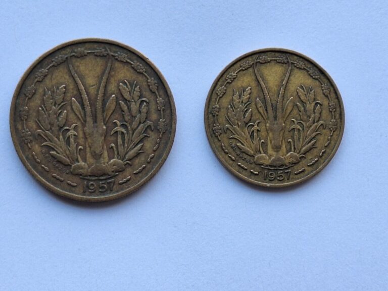 Read more about the article French West Africa Togo 2 coins 1957- 25 Francs and 10 Francs