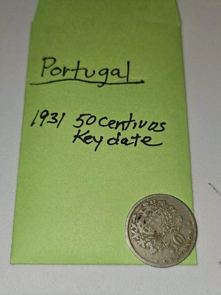 Read more about the article Portugal  1931 50 Centivos  Key Date. Acual Coin