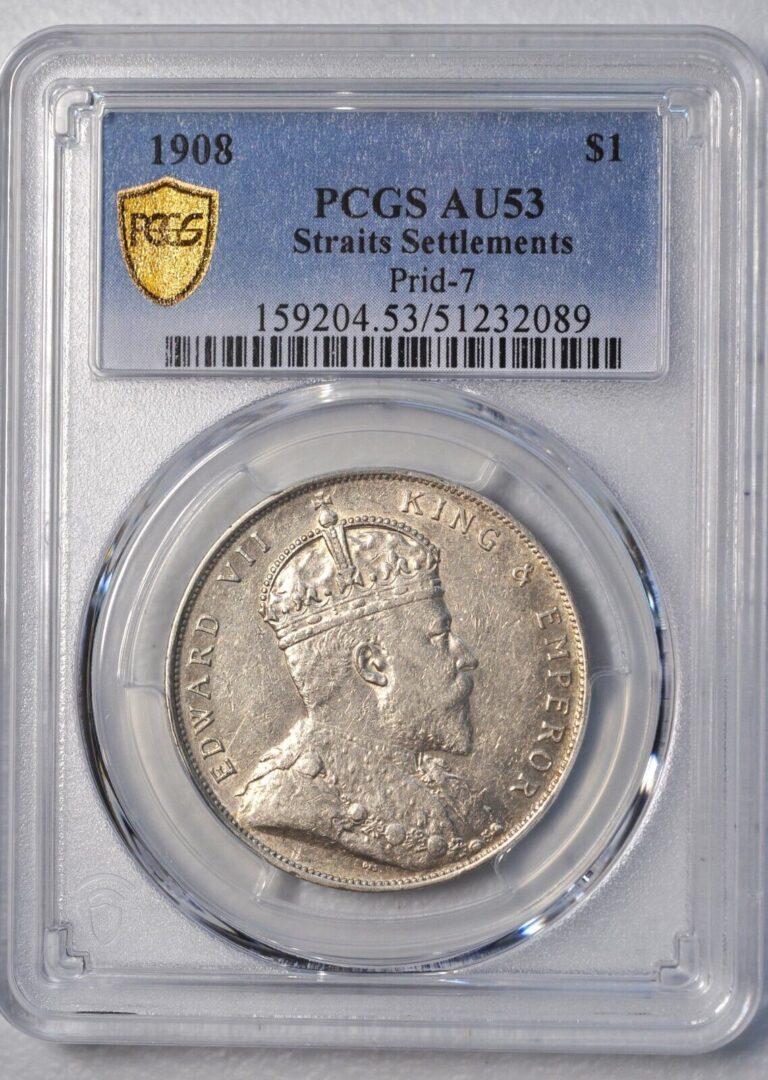 Read more about the article 1908 Straits Settlements Dollar $1 Prid-5 PCGS AU53 原汁原味1908年海峡壹圆