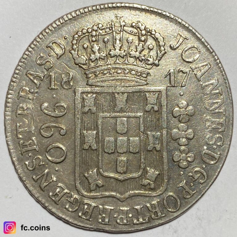 Read more about the article BRAZIL – 960 Reis 1817 R AU (Rio de Janeiro) – Silver Coin – @fc.coins