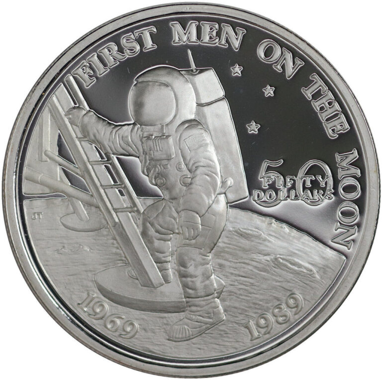 Read more about the article 1989 Marshall Islands $50 First Men on the Moon 1 oz .999 Fine Silver BU Coin