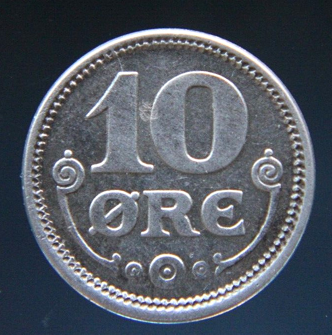 Read more about the article Denmark 10 Ore  1918  silver coin