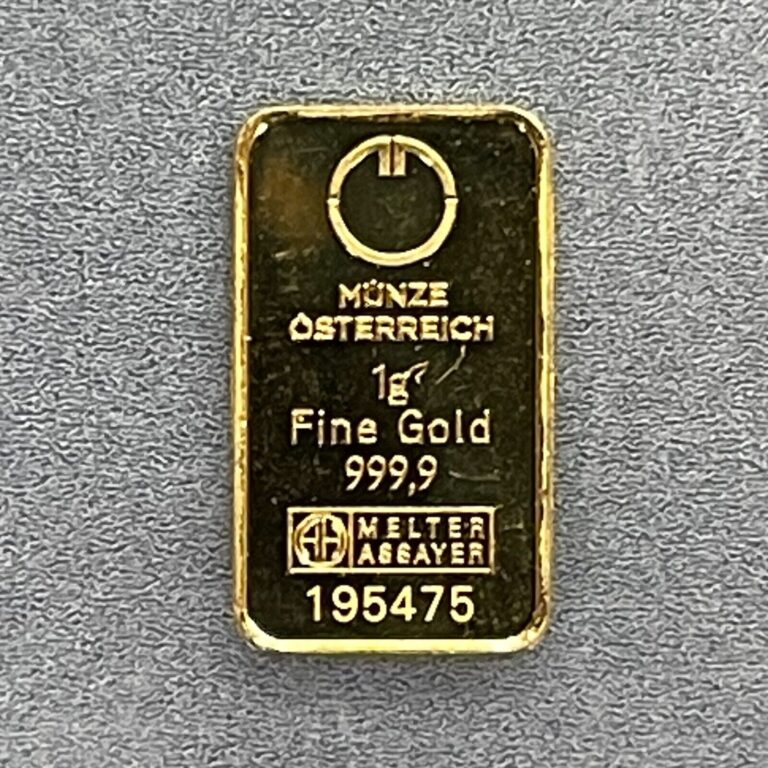 Read more about the article 1 GRAM .9999 FINE GOLD BAR MUNZE OSTERREICH AUSTRIAN KINEBAR