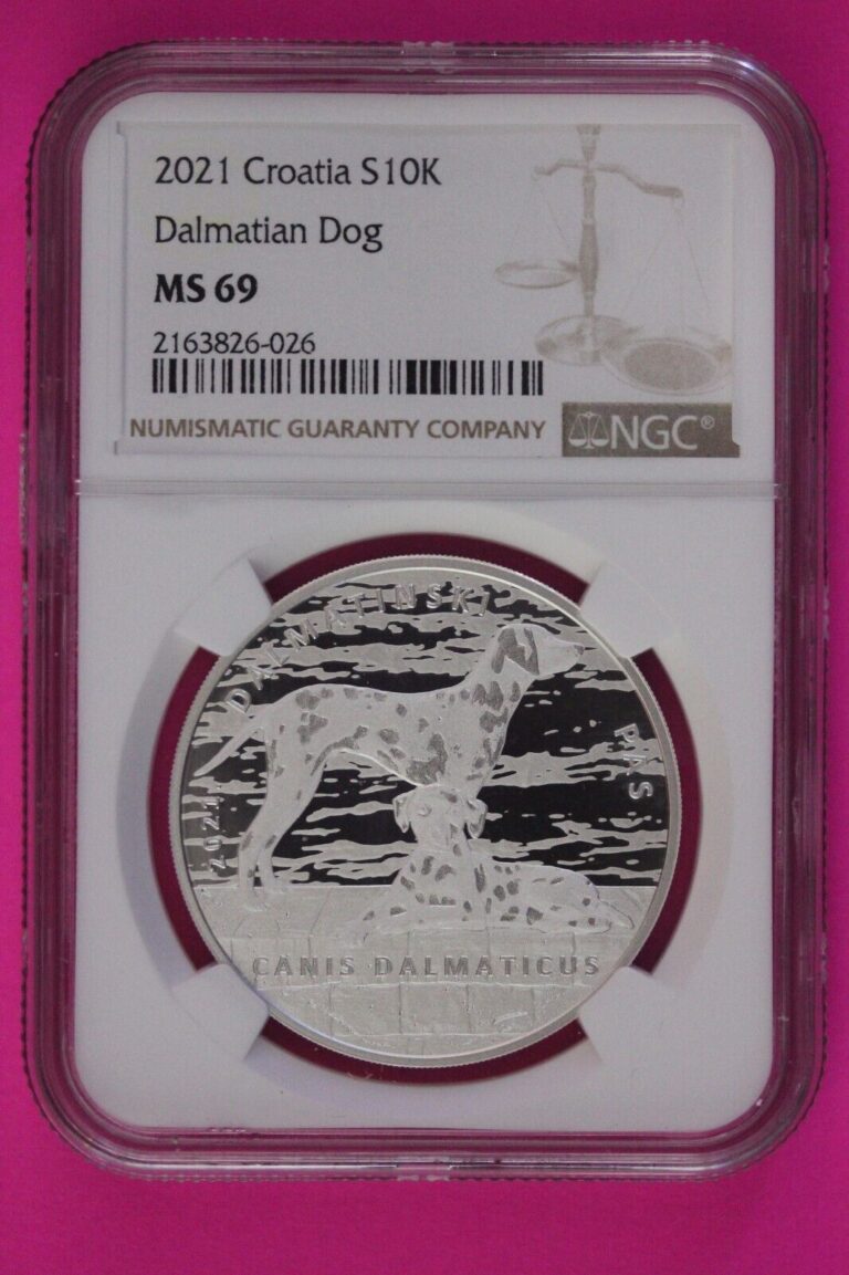 Read more about the article 2021 Dalmation Dog MS 69 Croatia 10k Kuna 1 OZ Silver NGC Certified Slab 1101