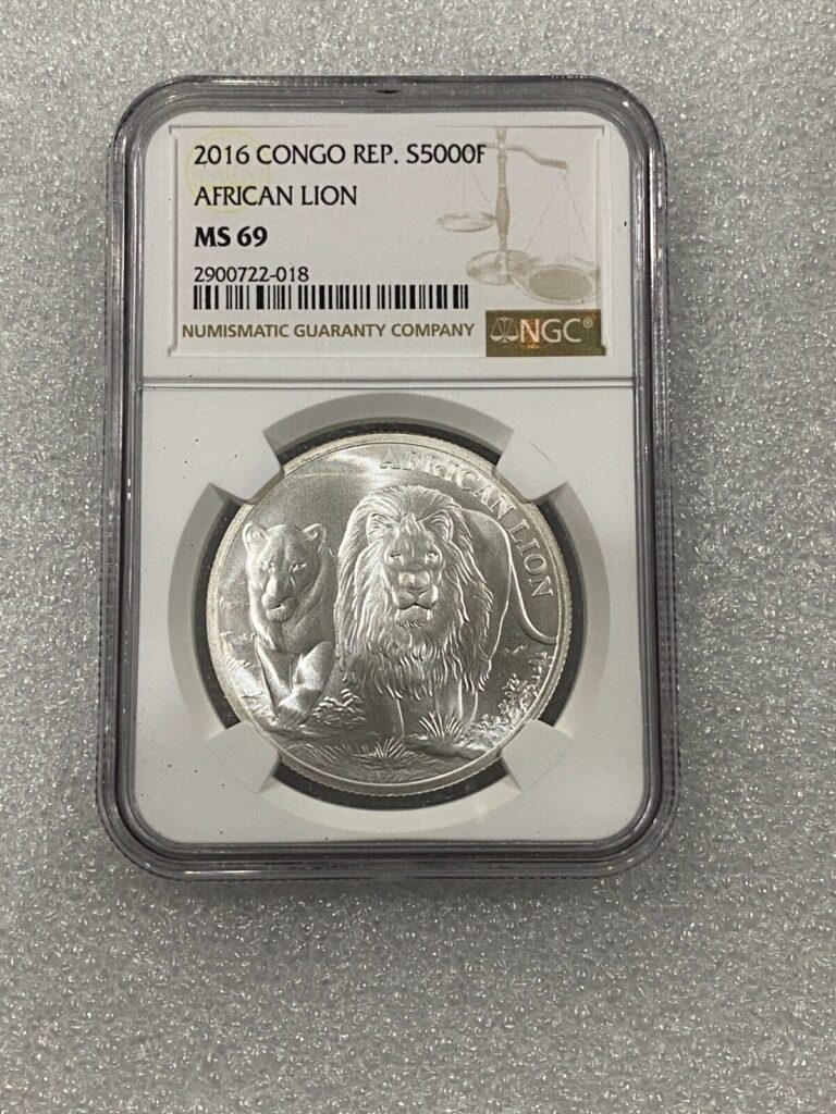 Read more about the article 2016 Congo African Lion 1 oz Silver Coin .999 ~~ NGC MS 69