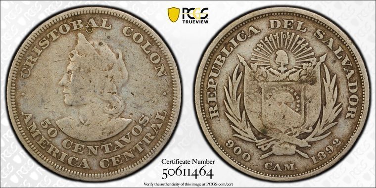 Read more about the article 1892 CAM NGC VF Detail – EL SALVADOR KM 113 – Silver 50 Centavos 50c Coin 52274A