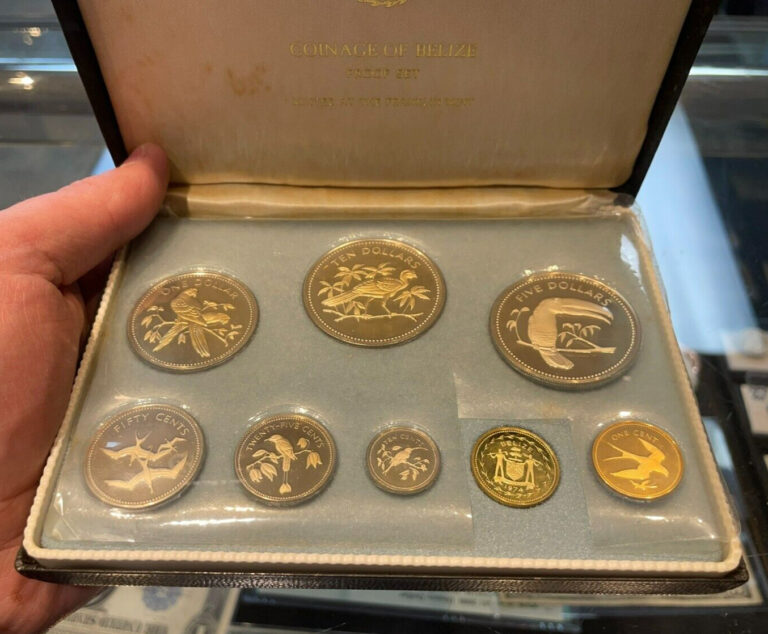 Read more about the article 1974 Coinage of Belize 8 Coin Set Franklin Mint No Silver w/ COA