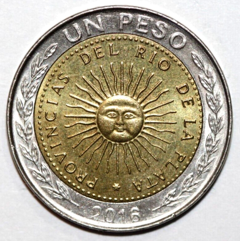 Read more about the article 2016 Argentina  1 Peso  Sun-Foreign Coin 23mm