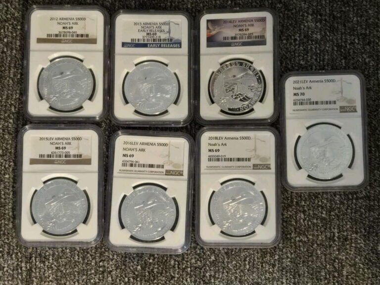 Read more about the article 1 oz Armenia Noah’s Ark Silver 7 NGC Coins (2012 2013 2014 2015 2016 2018 2021)