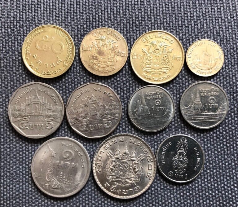 Read more about the article Thailand 🇹🇭 Lot Of 11  World Foreign Coins