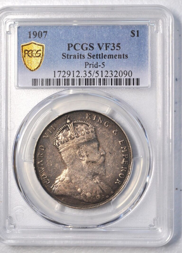 Read more about the article 1907 Straits Settlements Dollar $1 Prid-5 PCGS VF35 原汁原味1907年海峡壹圆