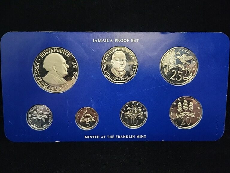 Read more about the article 1976 Jamaica Proof 7 Coin Set | Minted at the Franklin Mint | No OGP