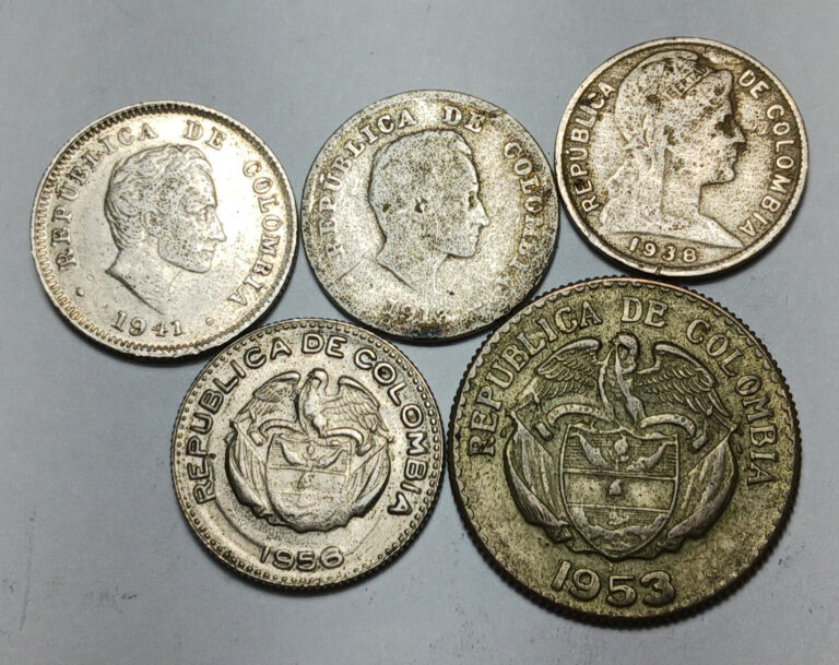 Read more about the article Colombia Coin Set – 1913-1956 – 1 Centavo to 20 Centavos – Silver  etc