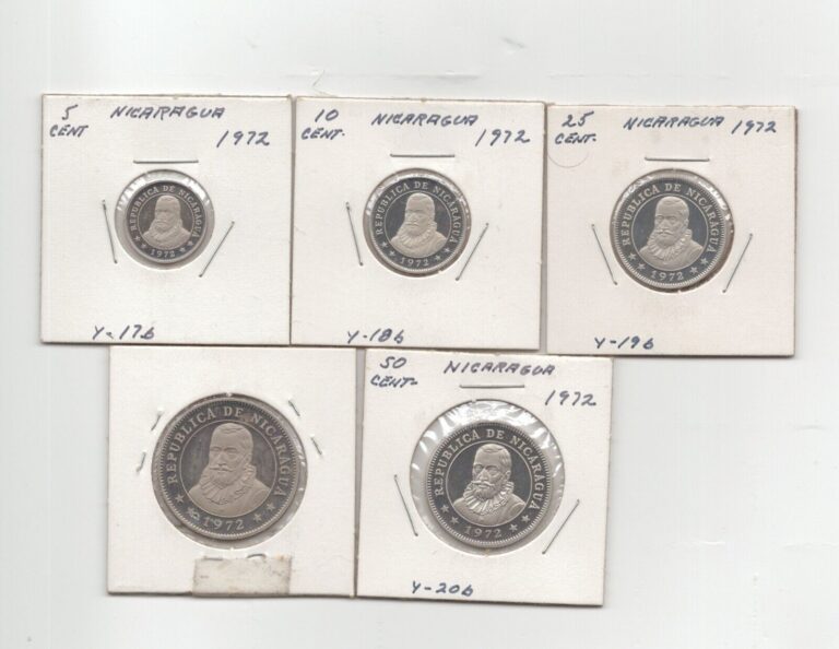 Read more about the article Nicaragua Proof 1972 5 Coins Set-Lot D5