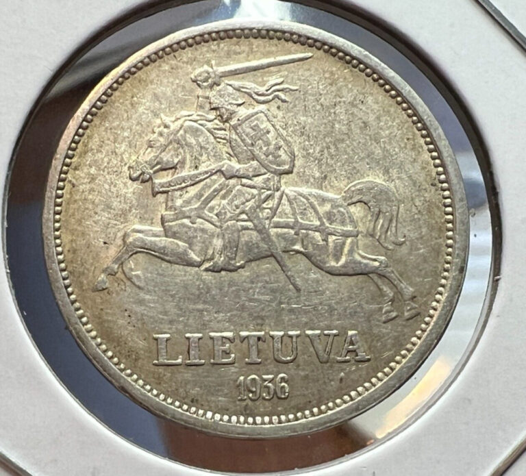 Read more about the article 1936 LITHUANIA SILVER 5 LITAI SCARCE COIN