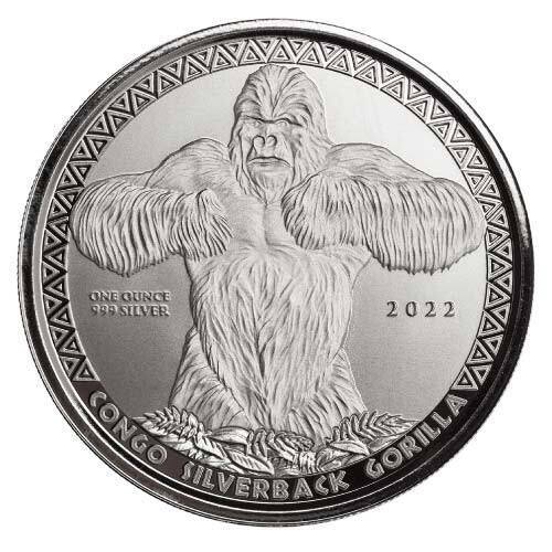 Read more about the article 2022 Republic of Congo Gorilla Silver 1 oz
