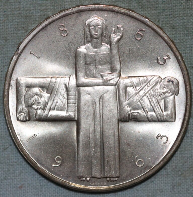 Read more about the article 1963 Switzerland 5 Francs Silver Coin Red Cross Commemorative Nice Gem BU