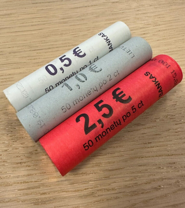 Read more about the article LITHUANIA Set of 3 UNC Mint Coin Rolls. 1  2 and 5 cent. Random Years. KM205-207