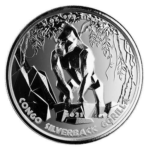 Read more about the article 2021 Republic of Congo Gorilla Silver 1 oz
