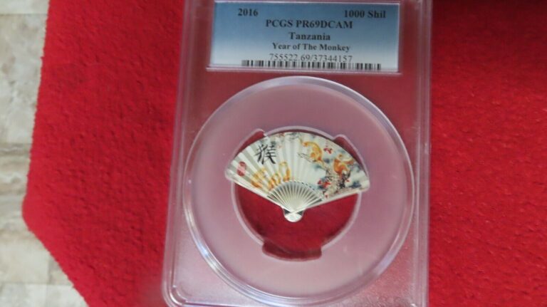 Read more about the article 2016 Tanzania 1000 Sh. Year Of The Monkey Zodiac PCGS PR69DCAM FAN SHAPED .999