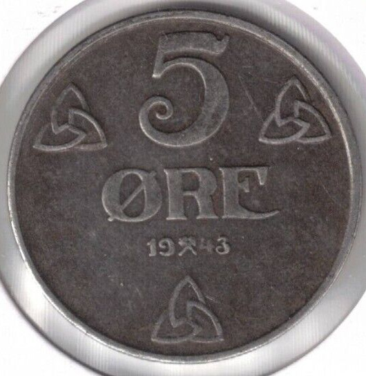 Read more about the article 1943 Norway 5 Ore WWII Iron Coin!