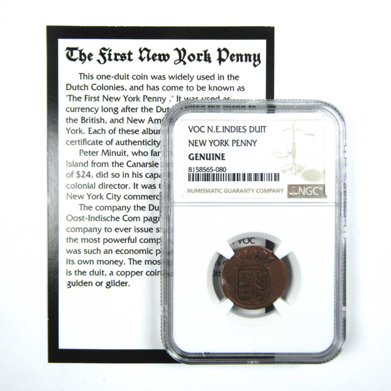 Read more about the article 1726-1794 VOC Copper Duit Cent Genuine NGC Copper 1c SKU:OPC140