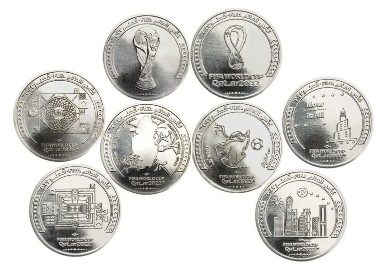 Read more about the article Qatar 2022 FIFA World Cup Set of 8 Commemorative (Cu Ni) UNC Coins Loose