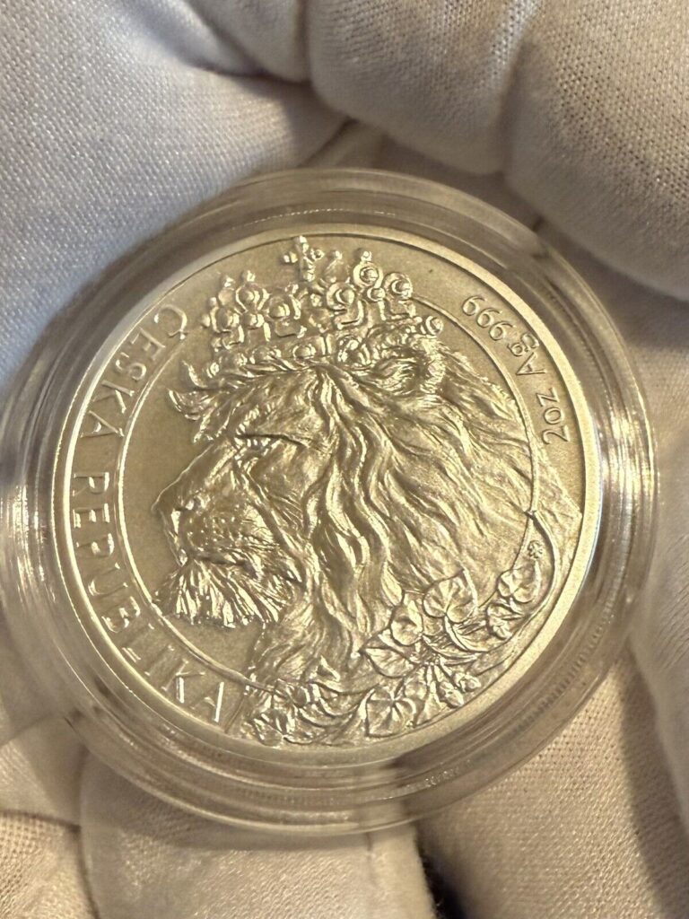 Read more about the article 2021 Niue Czech Republic Lion 0.999 2 oz Silver BU Coin in Capsule