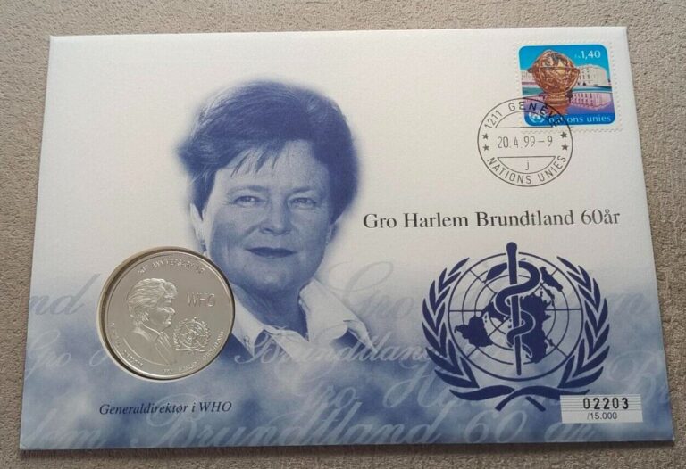 Read more about the article ZAMBIA 2500 Kwacha 1998 Silver Proof FDC UN WHO 50th Anniv Gro Harlem Brundtland