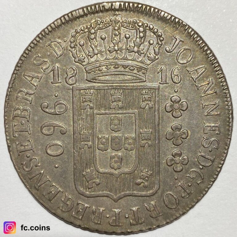 Read more about the article BRAZIL – 960 Reis 1816 R AU (Rio de Janeiro) – Silver Coin – @fc.coins