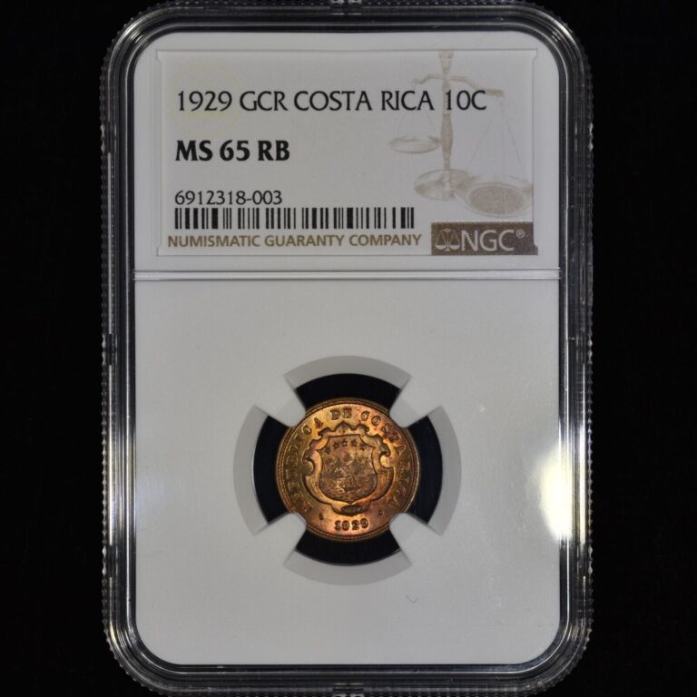 Read more about the article 1929 COSTA RICA 10C ✪ NGC MS-65-RB ✪ CENTIMOS GCR UNCIRCULATED COIN ◢TRUSTED◣