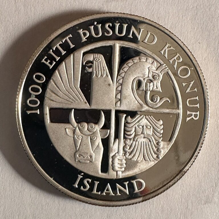 Read more about the article Iceland 1000 Kronur 1974 Silver Coin – 1100 Years of Settlement – Proof