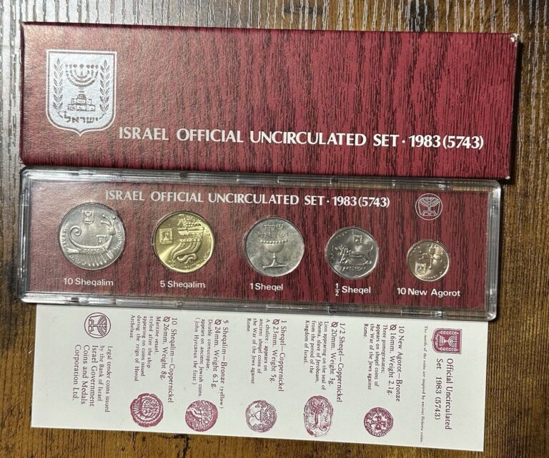 Read more about the article Israel Coins 1983 Israel Official Uncirculated Set of 5 coins