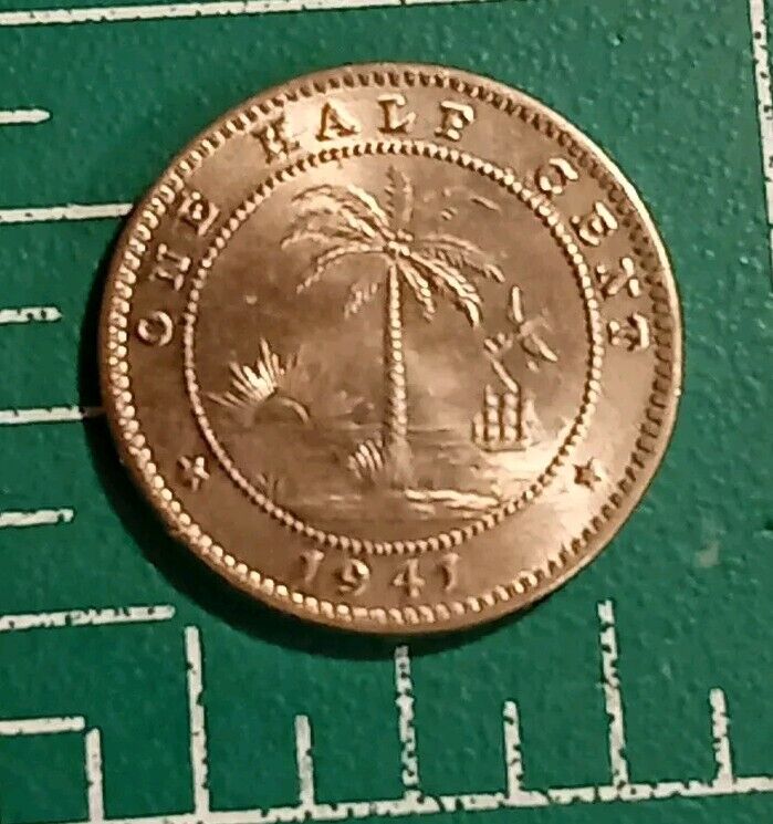 Read more about the article 1941 Liberia 1/2 Cent KM#10a-Mintage=250 000