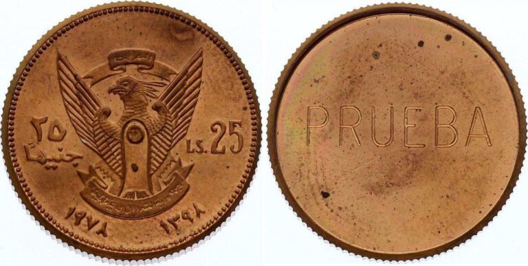 Read more about the article SOUTH SUDAN   OBVERSE COPPER PRUEBA 25 POUNDS 1978 NGC PF 64 RB (DL)   RARE