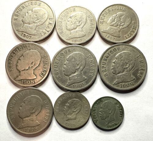 Read more about the article (9) Old Republique D’Haiti Centimes Foreign Coins  1904-1908  CN