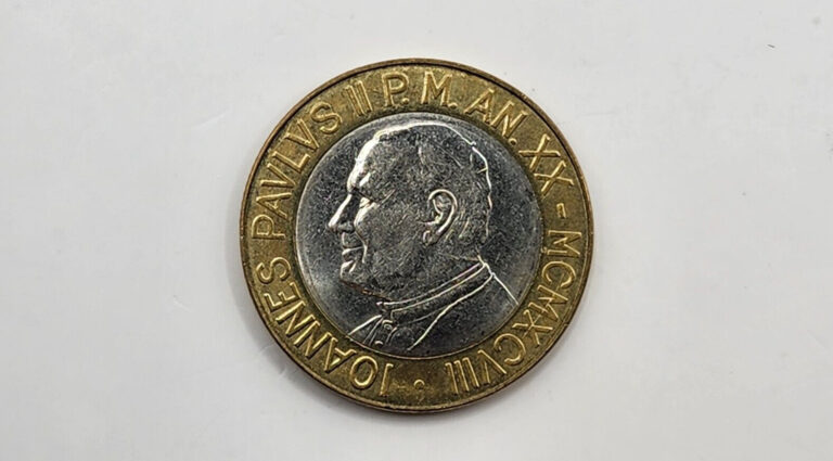 Read more about the article 1998 Vatican City 1000 Lire Coin – John Paul II – KM#299