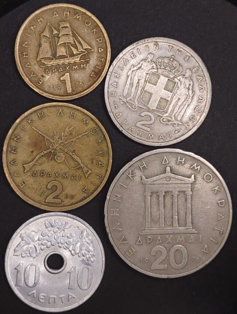 Read more about the article Greece Greek coins lot of 5 different