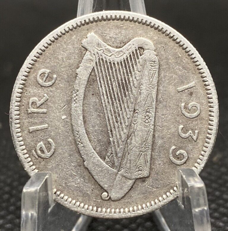 Read more about the article Ireland 🇮🇪 1 Shilling 1939 • VF • Irish Harp Bull • World Silver Coin • IRL001