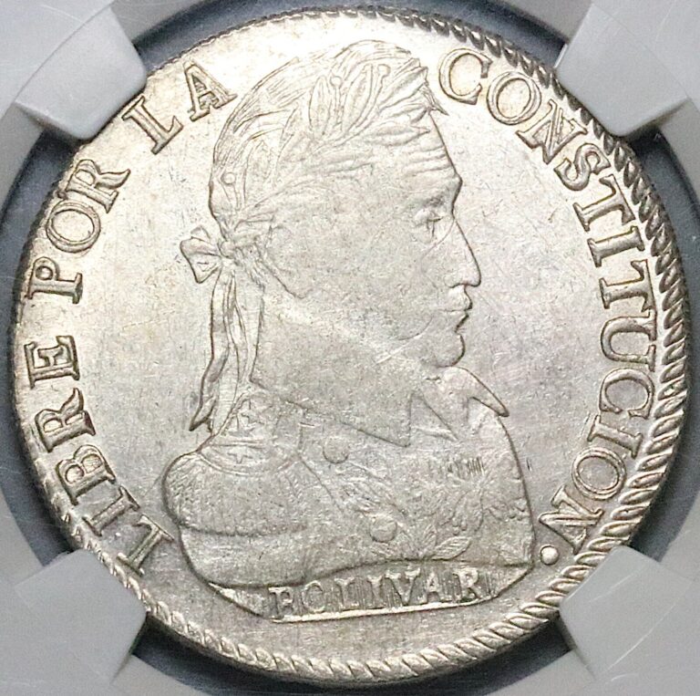 Read more about the article 1829 NGC XF 45 Bolivia 8 Soles Bolivar Potosi Alpaca Silver Coin (23080301C)