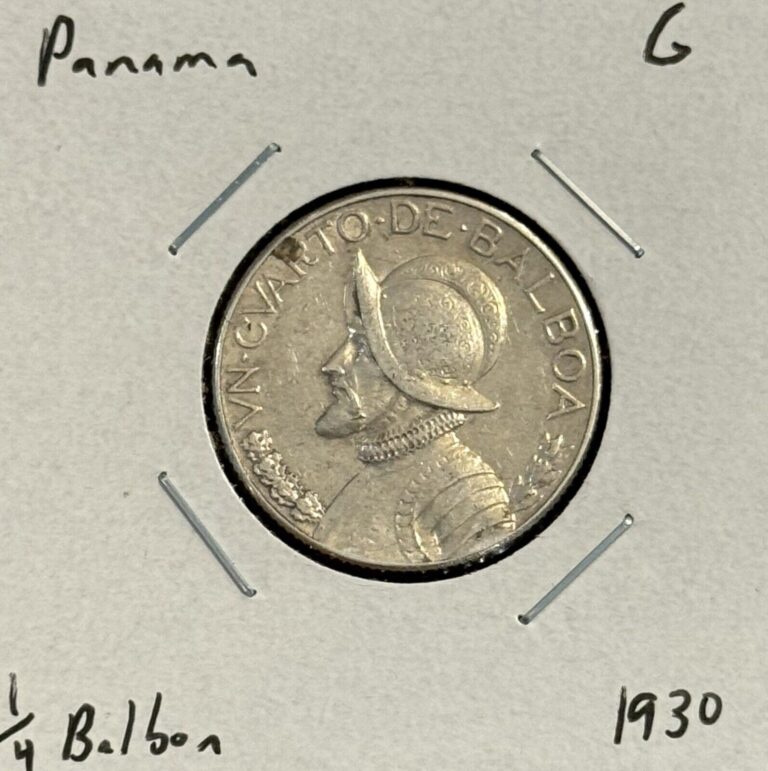 Read more about the article 1930 Panama 1/4 Un Quarto Balboa – G – Good – 90.0% Silver