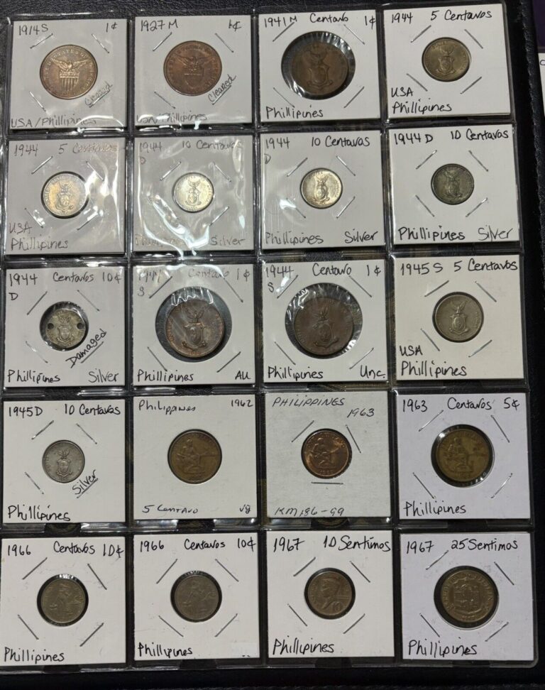 Read more about the article PHILIPPINES 🇵🇭 20 Coins From 1914-S To 1967 And From 1 Cent To 25. Some Silver