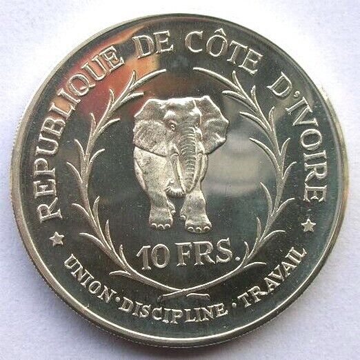 Read more about the article Ivory Coast 1966 Elephant 10 Francs Silver Coin Proof