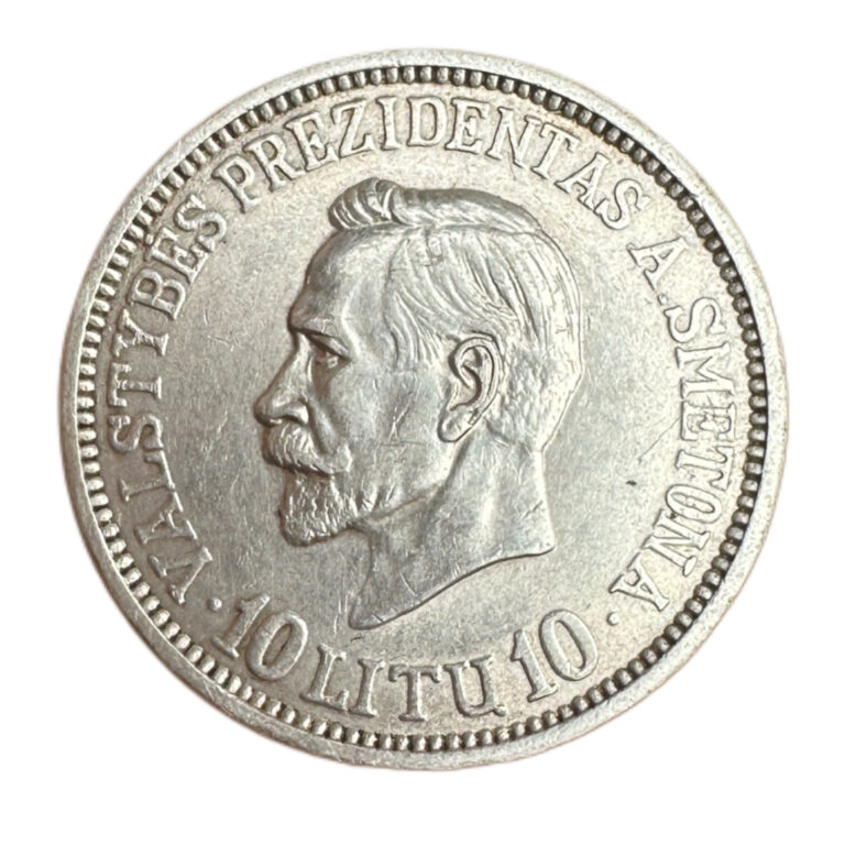 Read more about the article Lithuania 10 Litu 1938 Silver Coin .750 Commemorative AUNC