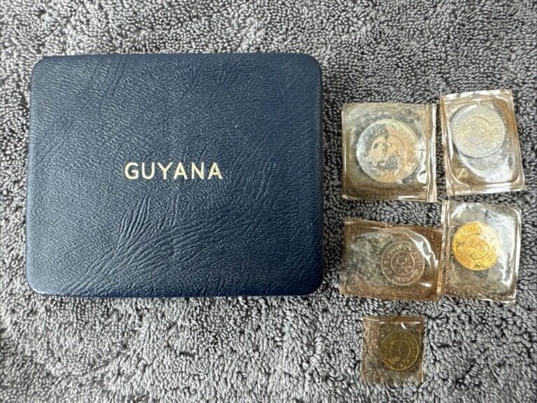 Read more about the article Guyana 1967 Proof Coin Collection Set: 1 5 10 25 and 50 Cents Cents ~ Royal Mint