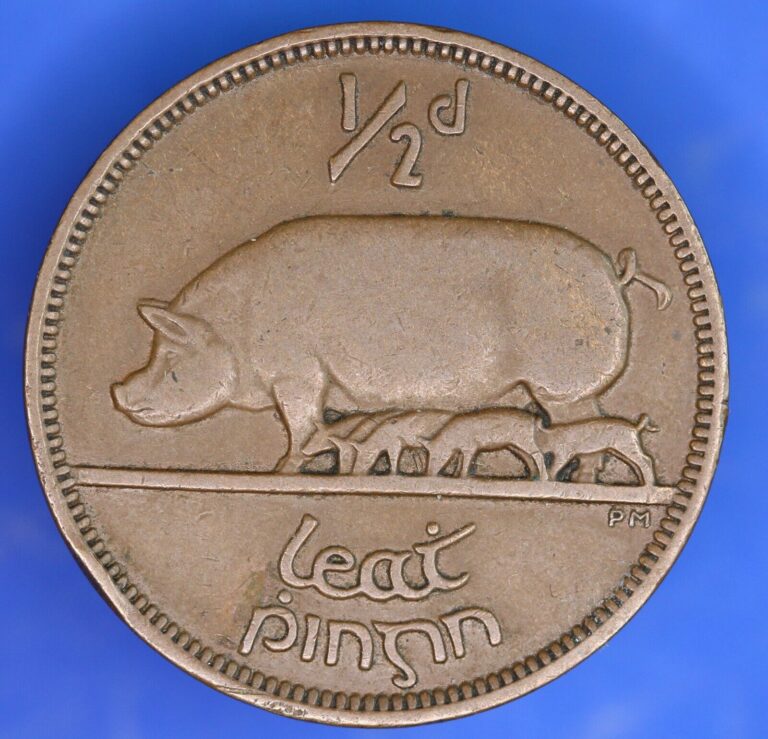 Read more about the article 1928 Irish Ireland EIRE Half Penny ½d coin  Sows and piglets [31349]