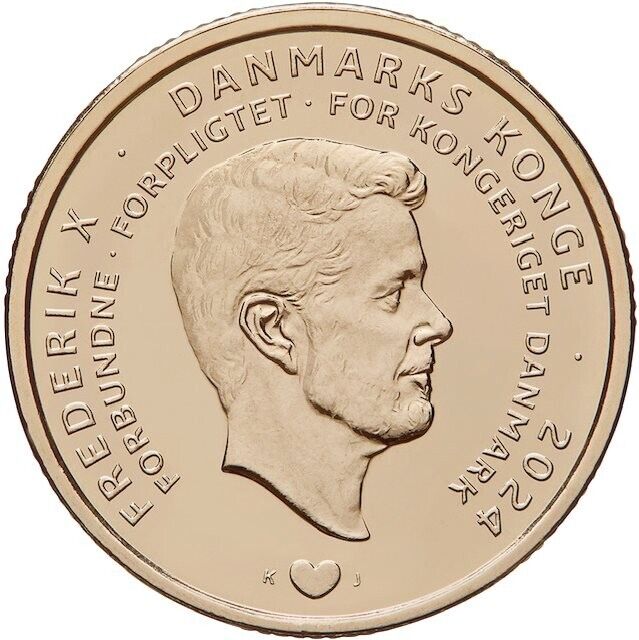 Read more about the article 20 Kroner throne change coin from HM Queen Margrethe II to HM King Frederik 2024