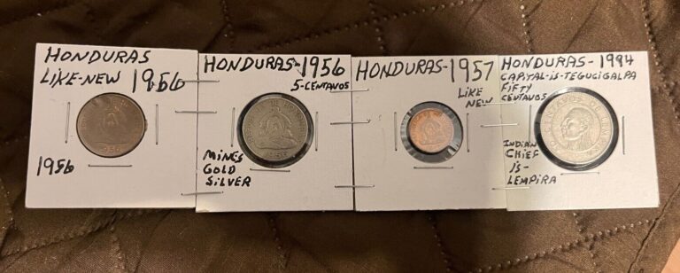 Read more about the article Honduras Coins 1956  1956  1957 and 1984