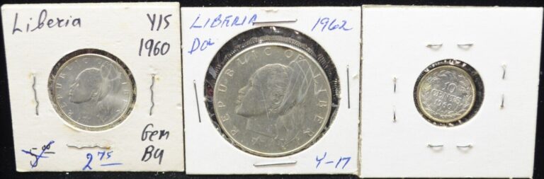 Read more about the article Lot of (3) Liberia Coins 1960-1962 #OCTOBER030