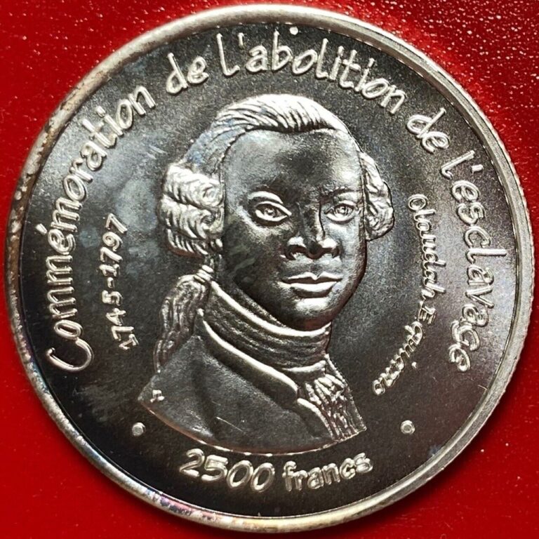 Read more about the article 2007 BENIN 2500 FRANCS ESSAI SILVER BU SLAVERY ABOLITION RARE LOW MINT=850 COINS